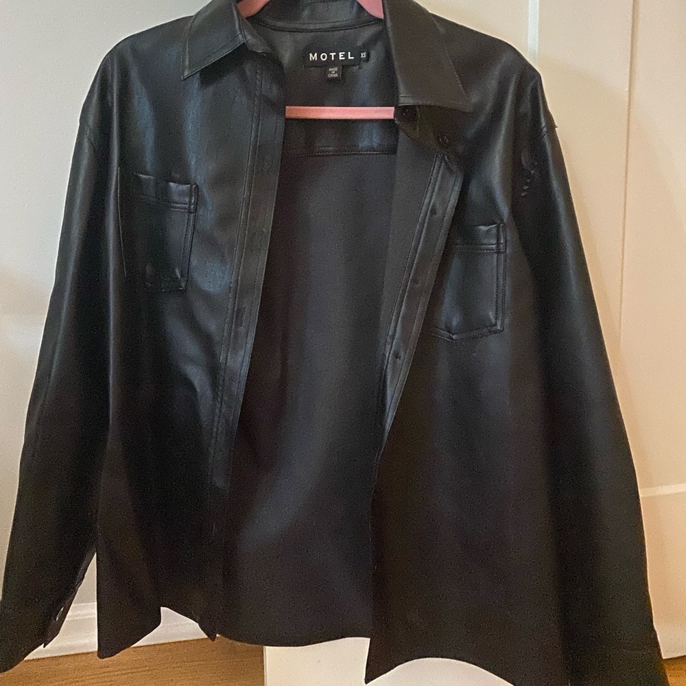 Motel Rocks Leather Jacket Oversized